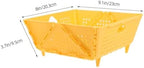 TIDTALEO Foldable Fruit Drain Basket Kitchen Strainer Plastic Drainer for Food Storage Yellow Collapsible Sink Colander for Vegetable Washing and Drying