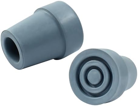 4pcs 19mm Rubber Cane Tips, 3/4 Inch Diameter Anti Slip Crutch Tips, Universal Replacement Tips for Cane, Crutch, Walker (Grey)