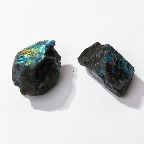 Apengshi 1.2-2'' Labradorite Raw Stone Natural Crystal Healing Crystal and Stone Rough Rocks for Fountain Home Garden Decor Meditation
