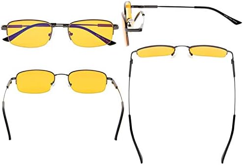 Eyekepper 97% Blue Light Blocking Reading Glasses-Better Sleep Computer Readers-Mens Womens Memory Titanium