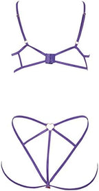 womens Two Piece Lingerie Set, Purple/Red, Small-Medium US