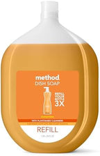 Method Gel Dish Soap Refill, Clementine Scent, Powerful Cleaning Formula, Large Refill Tub, Cuts Through Grease, 54 Fl Oz