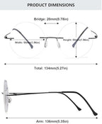 Round Rimless Reading Glasses Anti Blue Light Blocking Readers Women Men Titanium Frameless Eyeglasses Eyewear
