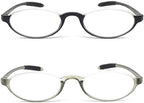Flexible Reading Glasses Lightweight Slim Stylish Reader,Half Moon Round Frame Stylish Magnification for Men and Women