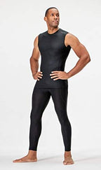 DEVOPS 3 Pack Men's Compression Shirts Sleeveless Workout Tank Top Baselayer for Gym Training, Running, Moisture Wicking