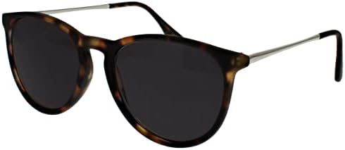 OPULIZE JET Reading Sunglasses for Women Men,Tinted Lens with UV400 Protection,Scratch Resistant Round frame with Spring Hinges,Brown Tortoiseshell Front Silver Arms +3.5 (Pack of 2)