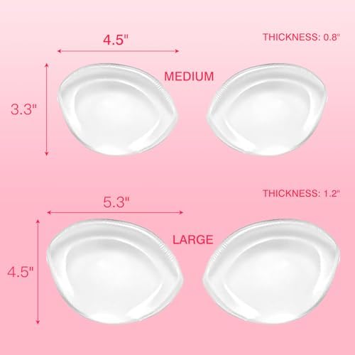 CharmX Silicone Bra Inserts,Gel Bra Push Up Breast Pads Bra Padding Bust Enhancer for Sports Bra Swimsuit Cleavage Pads
