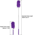 MECCANIXITY Microfiber Duster for Cleaning, 11 to 31 Inch Washable Extendable Brush for Window, Furniture, Ceiling Fan, Purple