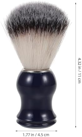 Didiseaon Barber Shaving Brush with Soft Nylon Bristles, Blue Handle Beard Brush for Men, Facial Hair Grooming Tool for Daily Use and Travel, Shaving Accessory for Professional and Home Use