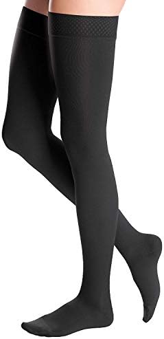duomed Advantage 20-30 mmHg Thigh with Beaded top Band Standard Closed Toe Black Medium
