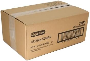 Single Serv All Natural Brown Sugar Packets - Delicious Brown Sugar, Easy To Open, Perfect for On-the-Go Sweetening and Baking - 13g Individual Servings. 96 Count