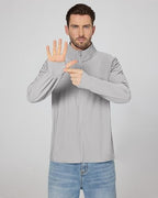 Locachy Men's UPF 50+ Sun Protection Lightweight Outdoor Jacket Full Zip Long Sleeve Fishing Hiking Performance Shirt