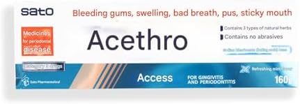 Sato Ace-ss Toothpaste for Oral Care 160g - Herbal Tooth Paste for Healthy Teeth & Gums - Made in Japan - Abrasive-Free & Bleach-Free - Natural Ingredients (Regular, Refreshing Mint)