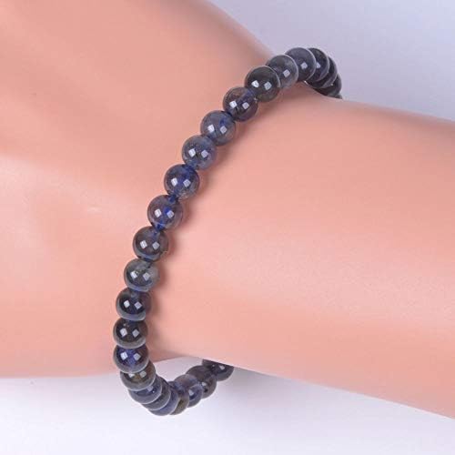 Justinstones Gem Semi Precious Gemstone 6mm Round Beads Stretch Bracelet 6.5 Inch Unisex
