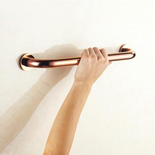 All Copper Rose Gold Grab Bar for Bathroom, Bathtub & Kitchen - Safety Handrail for Elderly, Pregnant Women & Disabled - Secure Bathroom Support Handle