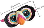 Plush Toucan Eye Mask 2pcs, Cute Sleep Mask for Women, Soft Sleeping Eye Cover for Travel, Night Sleepovers, and Relaxation