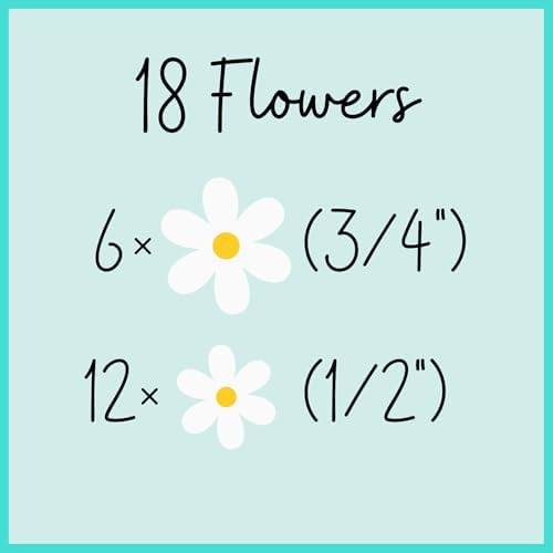 Icing Daisies | Edible Sugar Flowers | Daisy Cake Toppers | Edible Flower Decorations for Baking | Simply Sucré (18 Daisies)