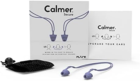Flare Calmer Secure | Ear Plugs Alternative | Daily Noise Relief | Sound Sensitivity | Stress Relief | No Muffling | Improve Wellbeing | Comfy, Reusable, Soft Silicone Earplugs | Purple