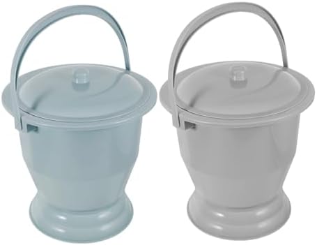 Healeved 2pcs Unisex Chamber Pot Lid Portable Pee Container for Women Men Plastic Urinal Urine Pot for Camping