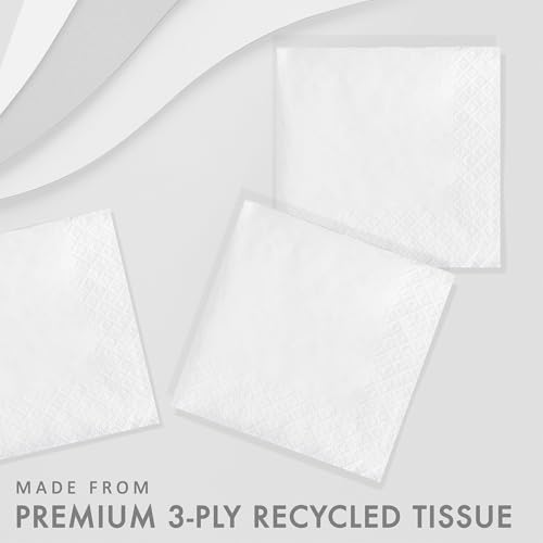 250-Count Touch of Color 3-Ply Paper Dinner Napkins, White