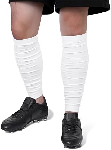 Century Star Men's Football Calf Compression Sleeves - Leg Warmers with Backplate