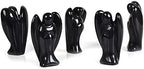 Justinstones Carved Black Obsidian Gemstone Peace Angel Pocket Guardian Angel Healing Statue 2 inch