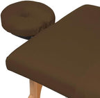 Saloniture 3-Piece Microfiber Massage Table Sheet Set - Premium Facial Bed Cover - Includes Flat and Fitted Sheets with Face Cradle Cover - Chocolate Brown