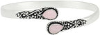 Pear Shape Natural Gemstones Bangle for Women - 925 Sterling Silver Plated Handmade Cuff Bracelet - Birthstone Adjustable Open Bangle Jewelry - Gift for Wedding Anniversaries Valentine's Day Christmas