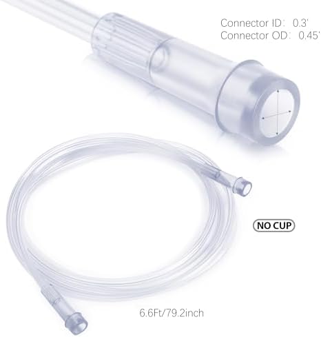 ANSNF 2 Pack Oxygen Mask for Face Adult with 6.6' Tube & Adjustable Elastic Strap - Size L (Clear) - NO CUP