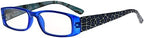 Eyekepper 5-Pack Spring Hinges Tiger Patterned Temples Rectangular Reading Glasses Readers Blue +1.5