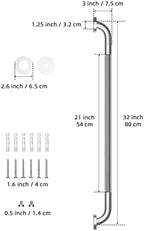32 Inch Anti Slip Shower Grab Bar, Munzong Stainless Steel Bathroom Grab Bar, Satin Brushed Nickel Knurled Bathroom Balance Bar,Safety Hand Rail Support Handicap Elderly Senior Assist Bath Handle