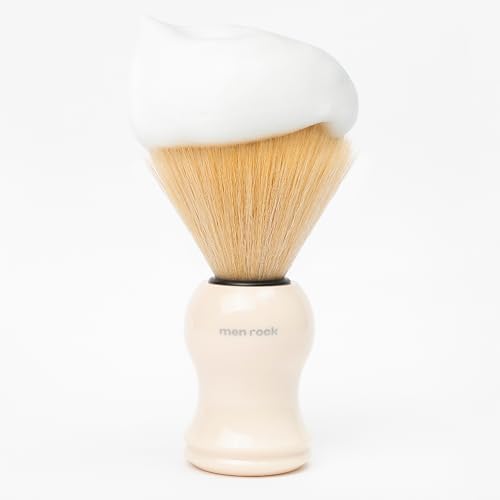 Men Rock The Brush Synthetic Bristles - Soft Bristle Shaving Brushes for Men - Synthetic Shave Brush - Men's Grooming Products - 1 Pc