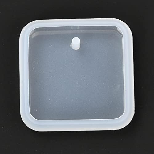 10 Pcs Square Silicone Molds, DIY Pendant Resin Casting Molds Clay Craft Tools for DIY Cake Decoration Chocolate Candy Craft Necklace UV Resin Epoxy Resin Pendant, 42x42x7.5mm, Hole: 3mm
