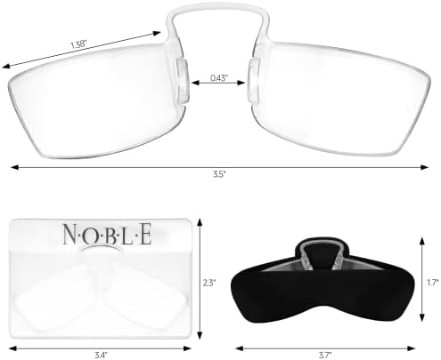 Noble Small Reading Glasses (3 Pack) - Rimless Readers with 3 Wallet Credit Card Holders and 1 Cell Phone Case - Pocket Magnifying Cheaters for Men and Women (+1.25)