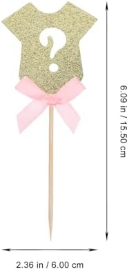 ABOOFAN Gender Reveal Cake Cupcake Toppers Set of 6 Pink Question Mark Picks Shower Party Decorations Dessert Appetizer Picks for Boy Or Girl Celebration