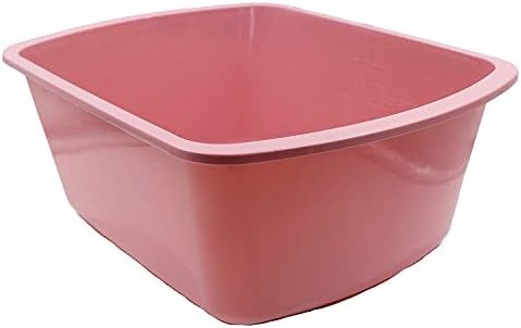 7 Quart Rectangular Plastic Wash Basin with Graduations, Rose (Pack of 6)