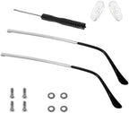 1 Pair Glasses Repair Kit with Screws Arm Replacement Sunglass Parts Arms Screw Glass Screwdriver Eyeglass Legs Temples(Silver)