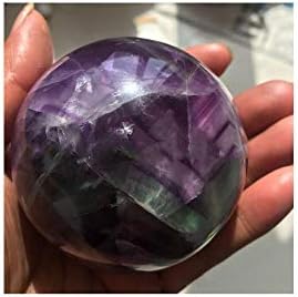 Natural Colored Fluorite Healing Quartz Crystal Sphere Gemstone Ball with Stand, Natural Sculpture Figurine 50mm/1.96 inch