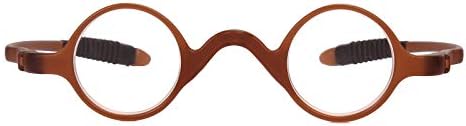 Agstum TR90 Small round eyeglasses retro Reading Glasses Readers 32-30-135 (Brown, +1.50)