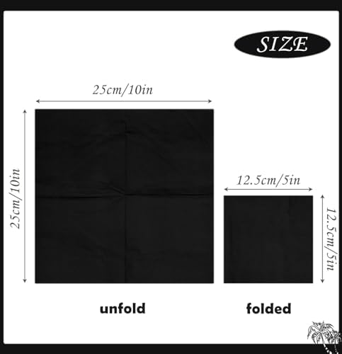 100 Pcs 2-Ply Black Cocktail Napkins - 5 x 5 Inch Disposable Paper for Dinner, Wedding, Party, Beverage