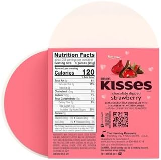 Hershey's Kisses Chocolate Dipped Strawberry - Heart Shaped Box - Strawberry Filled Kisses - Perfect for Valentine's Day and Sharing with that Special Someone