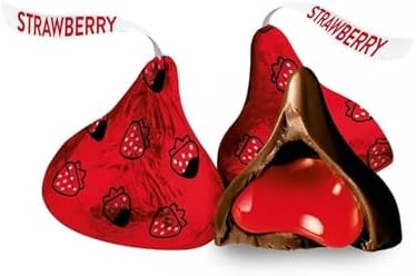 Candykrave Hershey'es Kisses Strawberry Dipped Chocolate Candy- 1lb (100 pcs) - Bulk Pack of Chocolate Covered Valentine's Day Candy, Bulk Chocolate for Valentines, Easter & Thanksgiving.