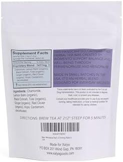 Herbal Tea Loose Leaf, Black Cohosh Tea with Chamomile, Red Clover, Tulsi- Caffeine Free, No Plastic -Made in USA, 40 Servings