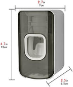 2 Slot Toothbrush Holder and Toothpaste Dispenser Wall Mounted, Automatic Toothpaste Squeezer, 2 in 1 Tooth Brush Toothpaste Organizer for Shower (Grey)