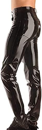 Men's Latex Jeans with Trouser Pockets Loose Latex Jeans,Customize,Medium