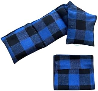 Microwavable Heating Pad with Washable Bag (Royal Blue Plaid w/Bag)