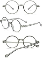 KOOSUFA Round Blue Light Blocking Reading Glasses for Women Men Retro TR90 Ultra-light Nerd Eyeglasses Readers Eyewear
