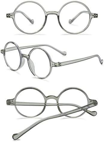 KOOSUFA Round Blue Light Blocking Reading Glasses for Women Men Retro TR90 Ultra-light Nerd Eyeglasses Readers Eyewear