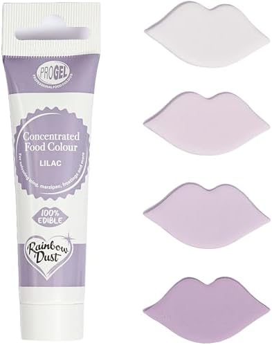 Rainbow Dust ProGel Concentrated Food Colour, Lilac Colouring Gel For Baking and Cake Decorating, 25g Tube
