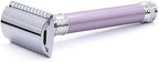 Edwin Jagger DELHEBLAMZ Classic Long Handled Double Edge Manual Eco-Friendly and Reusable Safety Razor for Men and Women for Shaving cream or Soap Fits All DE Razor Blades (Heather)